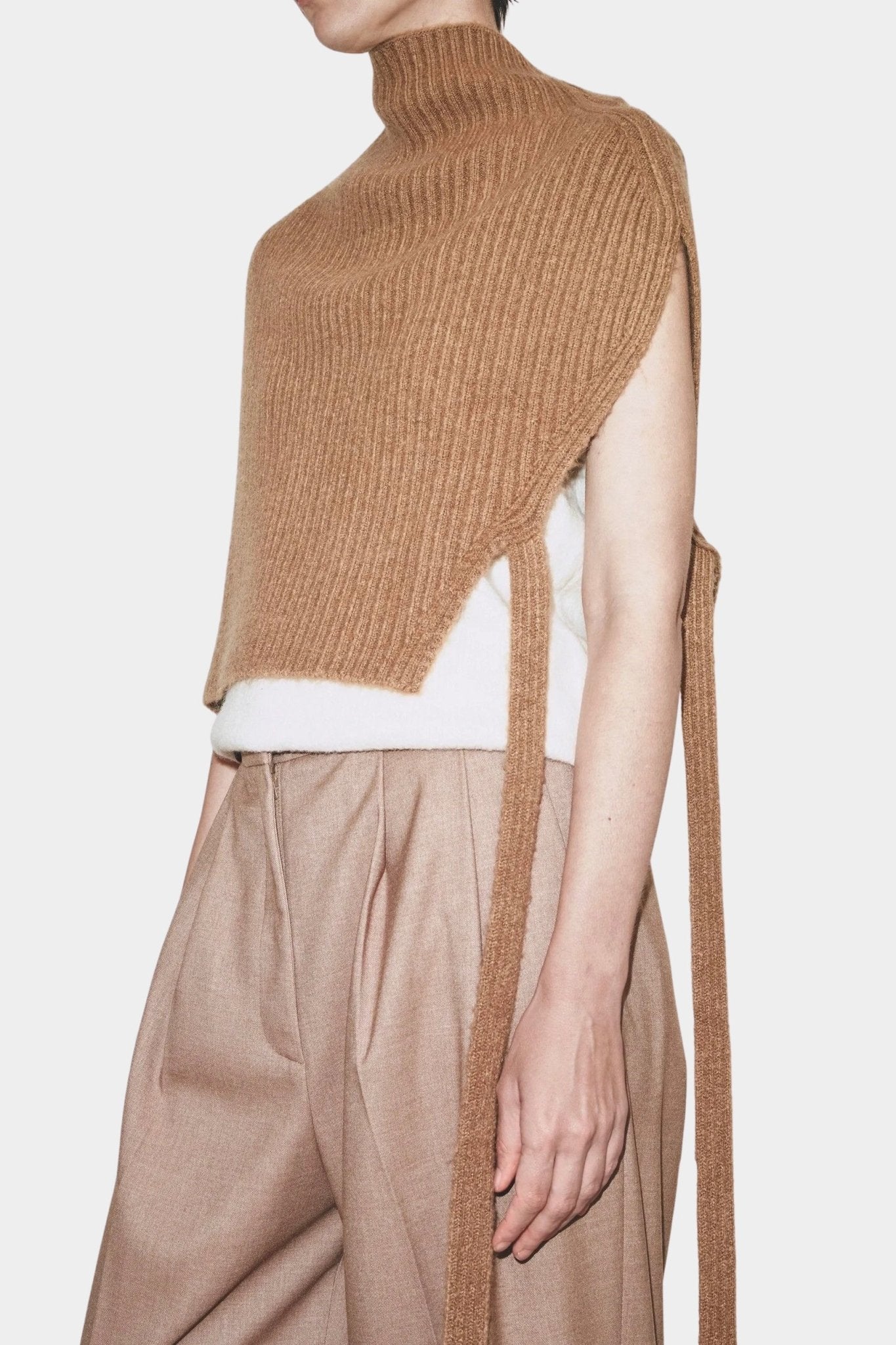 Mijeong Park - Neck Warmer - Camel - Knitwear - YUCCA, ageless fashion, at the moment clothes, elevated basics.