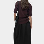 Mijeong Park oversized cotton t-shirt dark brown relaxed crewneck tee back view minimalist short sleeve cotton top