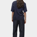 Mijeong Park navy oversized cotton t-shirt back view relaxed crewneck short sleeve tee with loose silhouette
