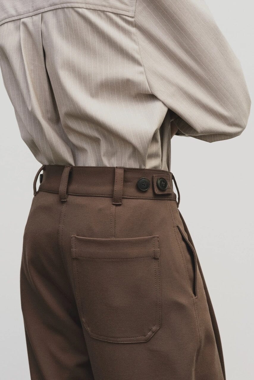 Mijeong Park | Pleated Barrel Leg Pants In Brown - SHOP YUCCA Pants MIJEONG PARK - YUCCA 