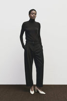 Mijeong Park | Roll Neck Jersey Top In Black - SHOP YUCCA Shirts & Tops MIJEONG PARK - YUCCA 