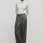 White slim fit roll neck jersey top in lightweight Tencel cotton by Mijeong Park