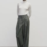 White slim fit roll neck jersey top in lightweight Tencel cotton by Mijeong Park