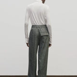 White slim fit roll neck jersey top in lightweight Tencel cotton by Mijeong Park