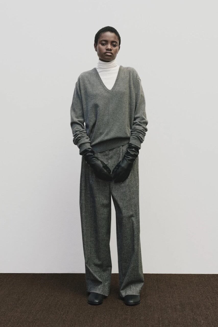 White slim fit roll neck jersey top in lightweight Tencel cotton by Mijeong Park
