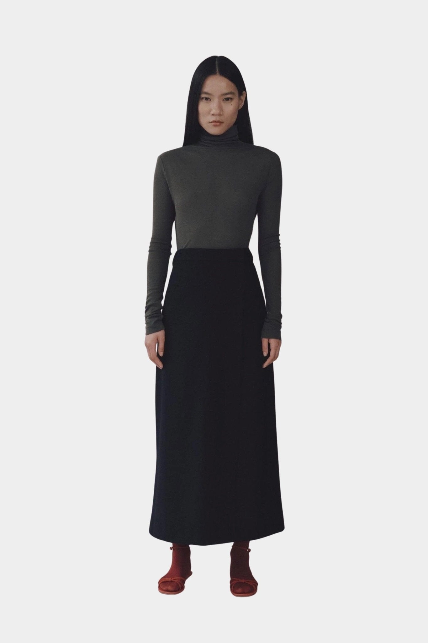 Mijeong Park | Thin Ribbed Roll Neck Top In Dark Grey -  SHOP YUCCA Shirts & Tops MIJEONG PARK - YUCCA, Yucca store Denver, women’s clothing boutique near me, high quality capsule wardrobe, boutiques near me, women’s high quality tops.