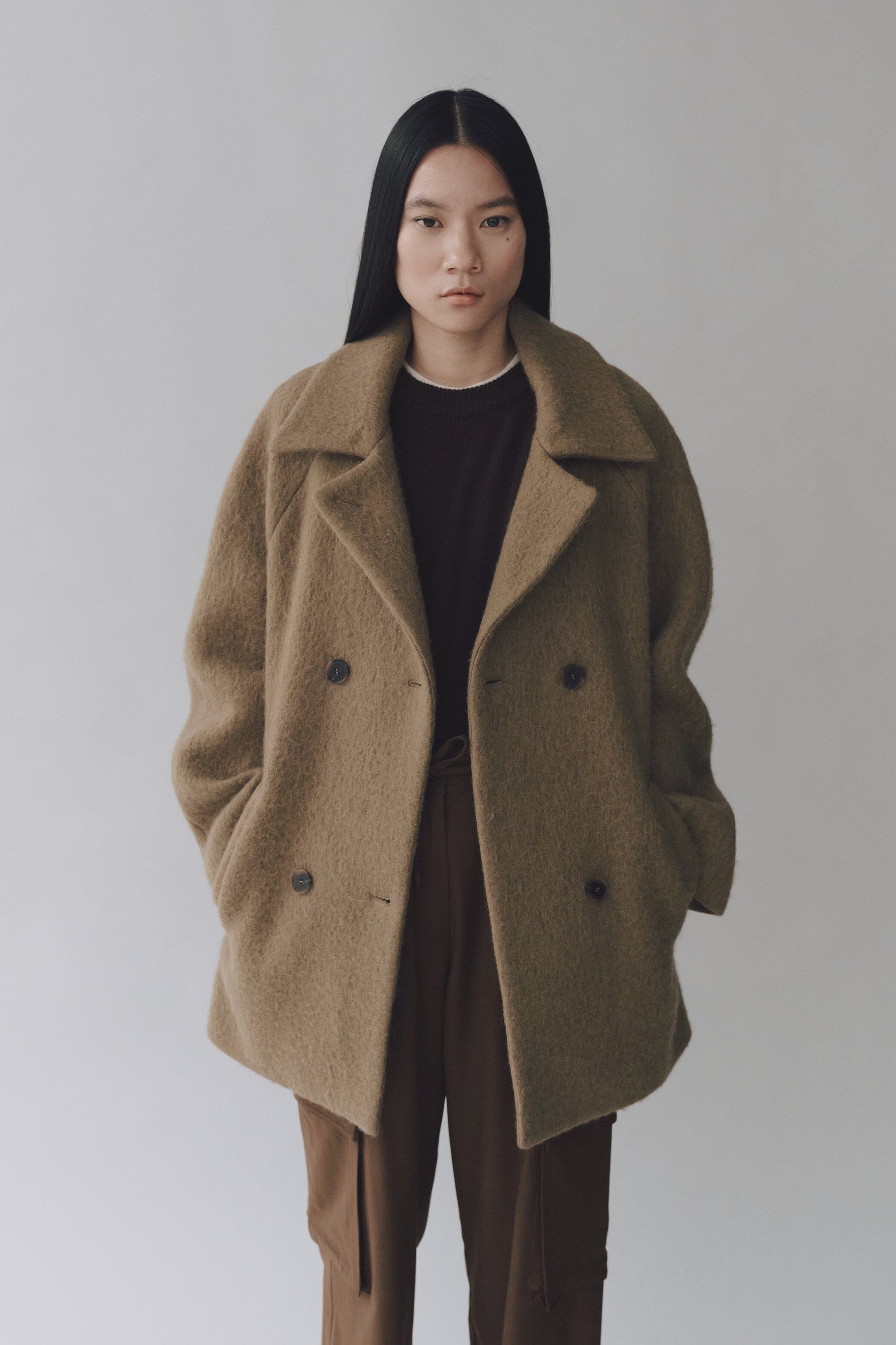 Mijeong Park | Wool & Alpaca Blend Boucle Coat In Camel - SHOP YUCCA Coats & Jackets MIJEONG PARK - YUCCA 