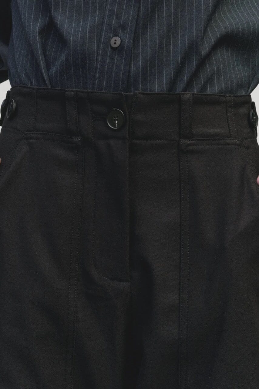 Mijeong Park - Wool Blend Workwear Pants - Navy - Pants - YUCCA, Women’s clothing store Denver, women’s elevated pants.