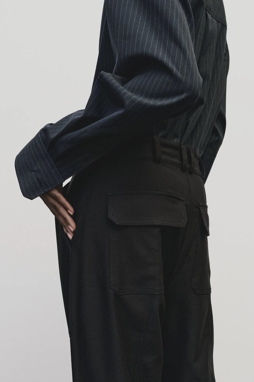 Mijeong Park - Wool Blend Workwear Pants - Navy - Pants - YUCCA, Women’s clothing store Denver, women’s elevated pants.