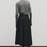 Heather gray slim fit wool Tencel crewneck sweater by Mijeong Park