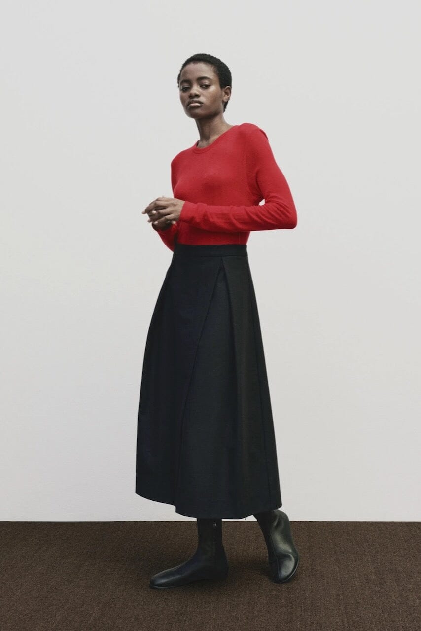 Mijeong Park | Wool Tencel Crewneck In Red - SHOP YUCCA Shirts & Tops MIJEONG PARK - YUCCA 
