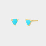 Earrings, YUCCA - turquoise mini stud earrings with gold plating and sterling silver posts, minimalist stud earrings.