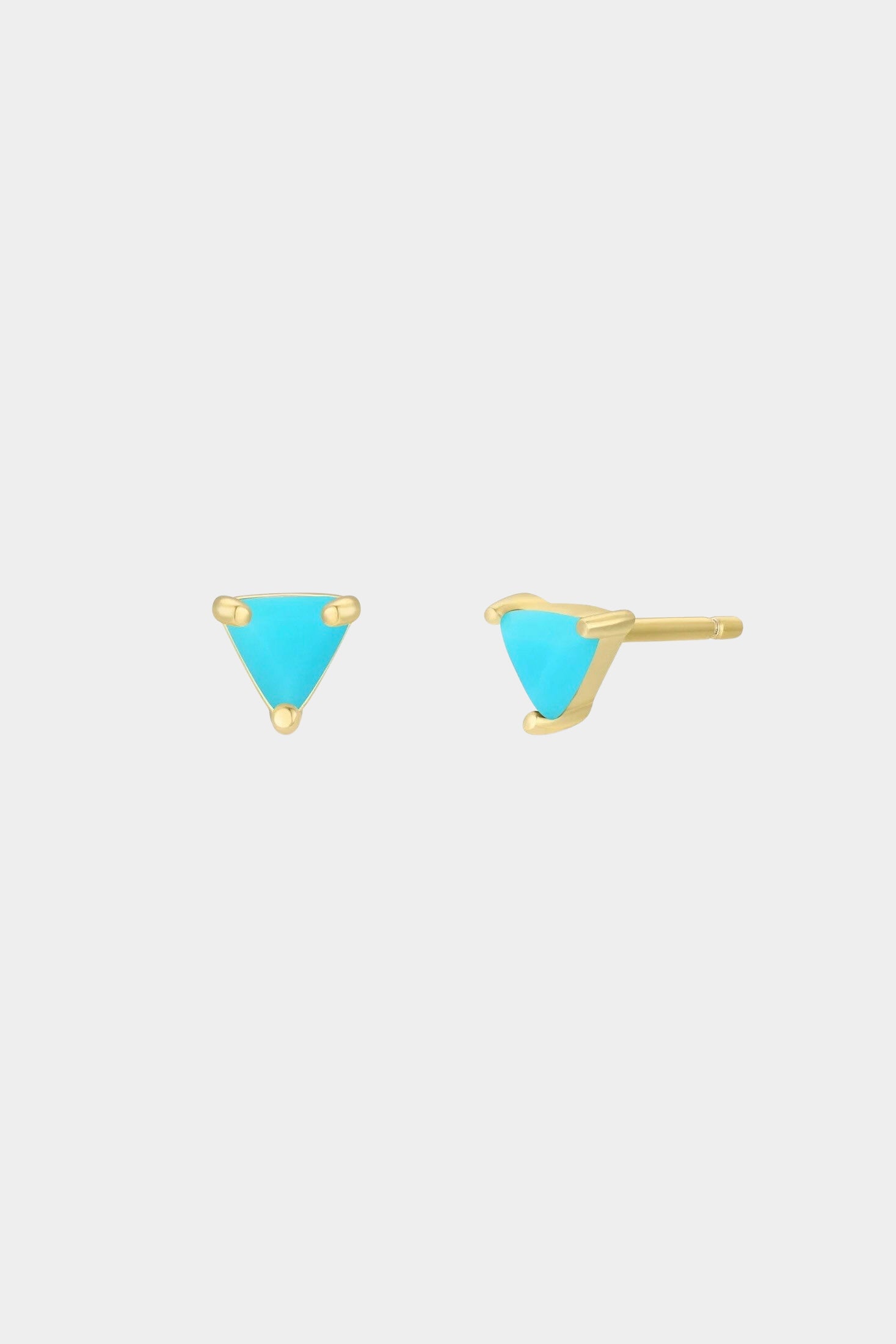 Earrings, YUCCA - turquoise mini stud earrings with gold plating and sterling silver posts, minimalist stud earrings.