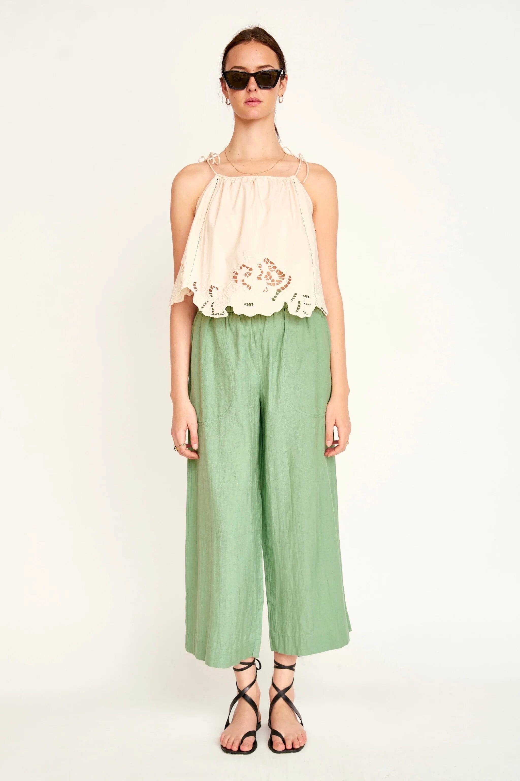 Mirth | Goa Cutwork Tank in Parchment - SHOP YUCCA Tank Top MIRTH - YUCCA 