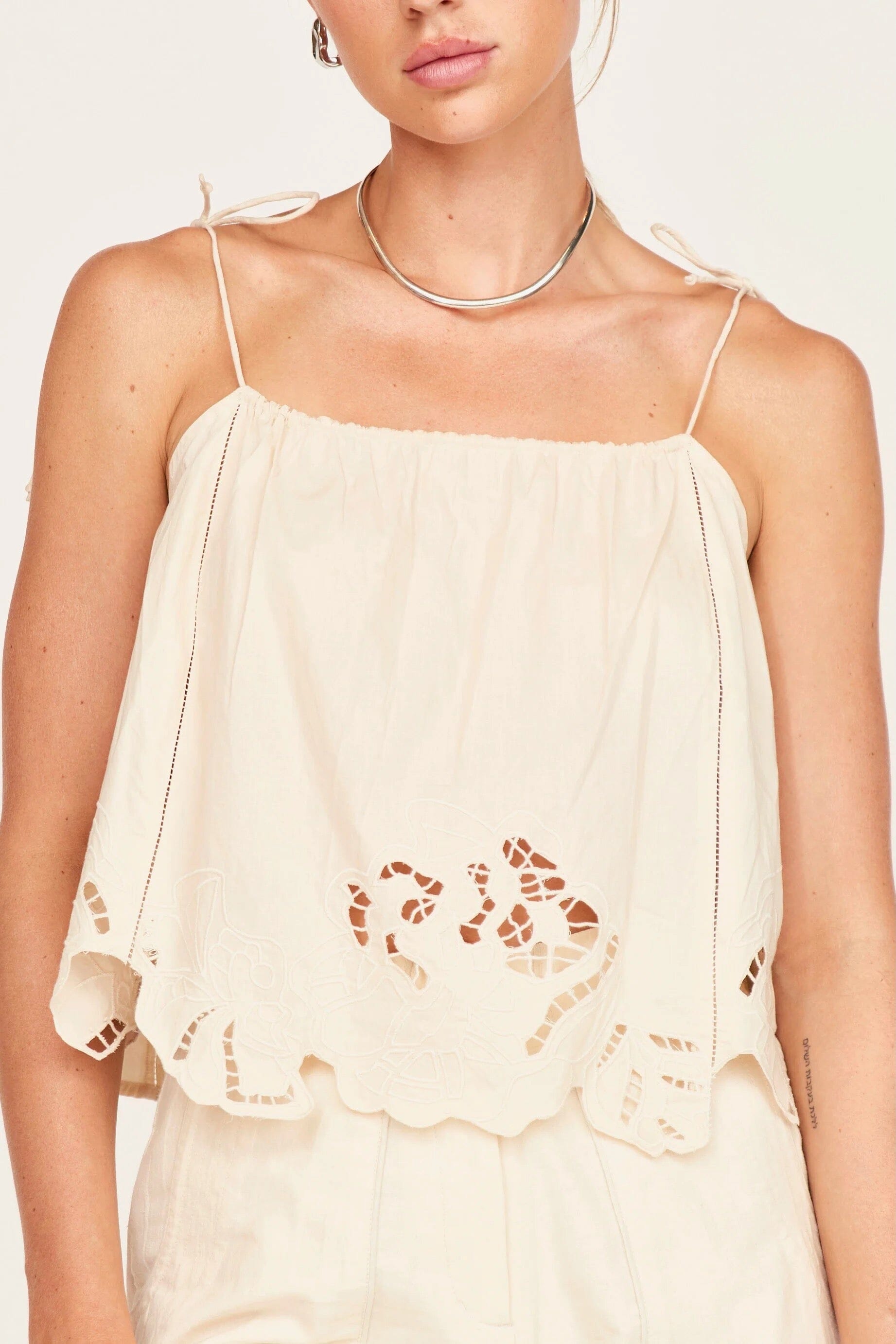 Mirth | Goa Cutwork Tank in Parchment - SHOP YUCCA Tank Top MIRTH - YUCCA 