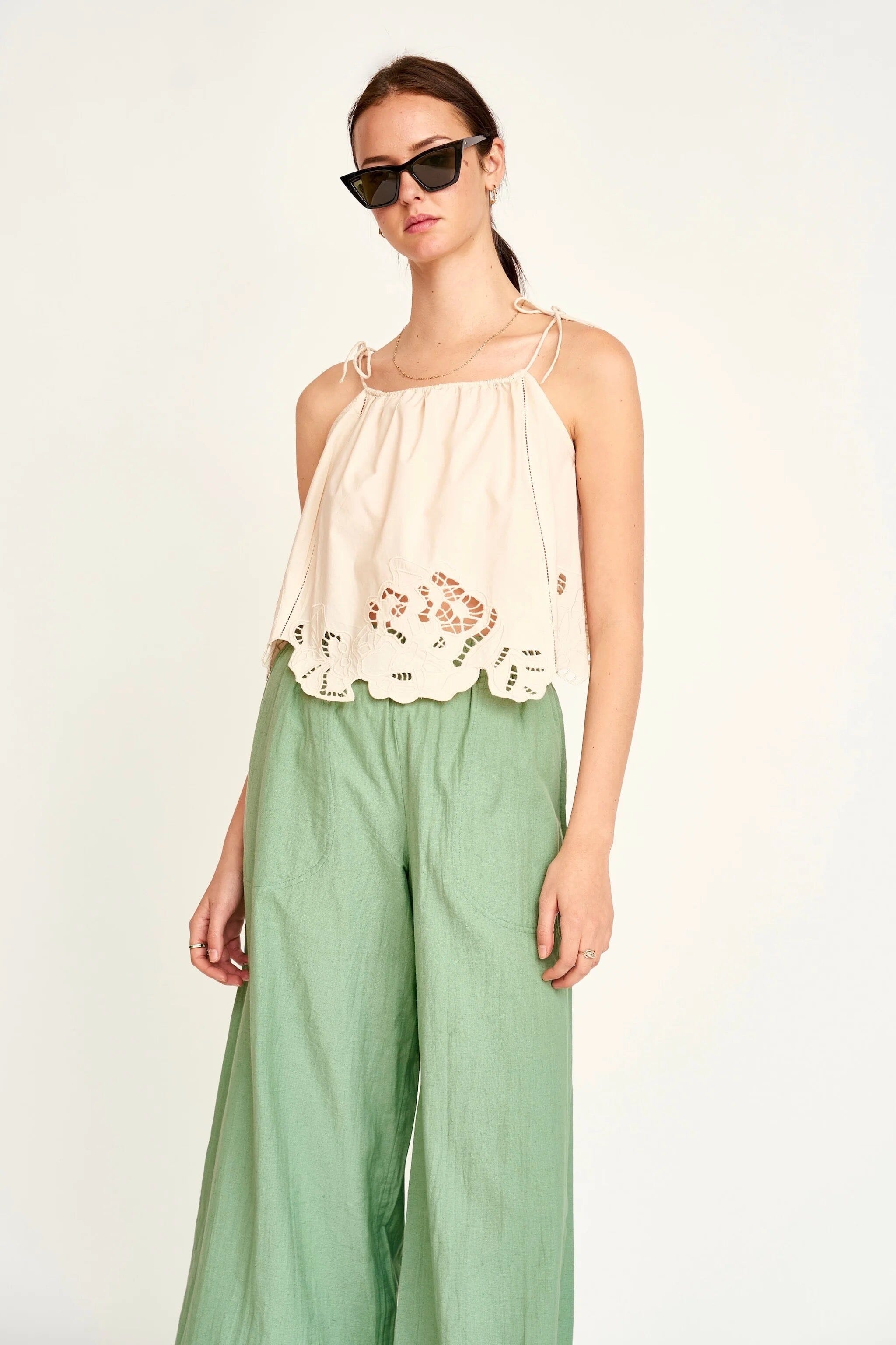 Mirth | Goa Cutwork Tank in Parchment - SHOP YUCCA Tank Top MIRTH - YUCCA 