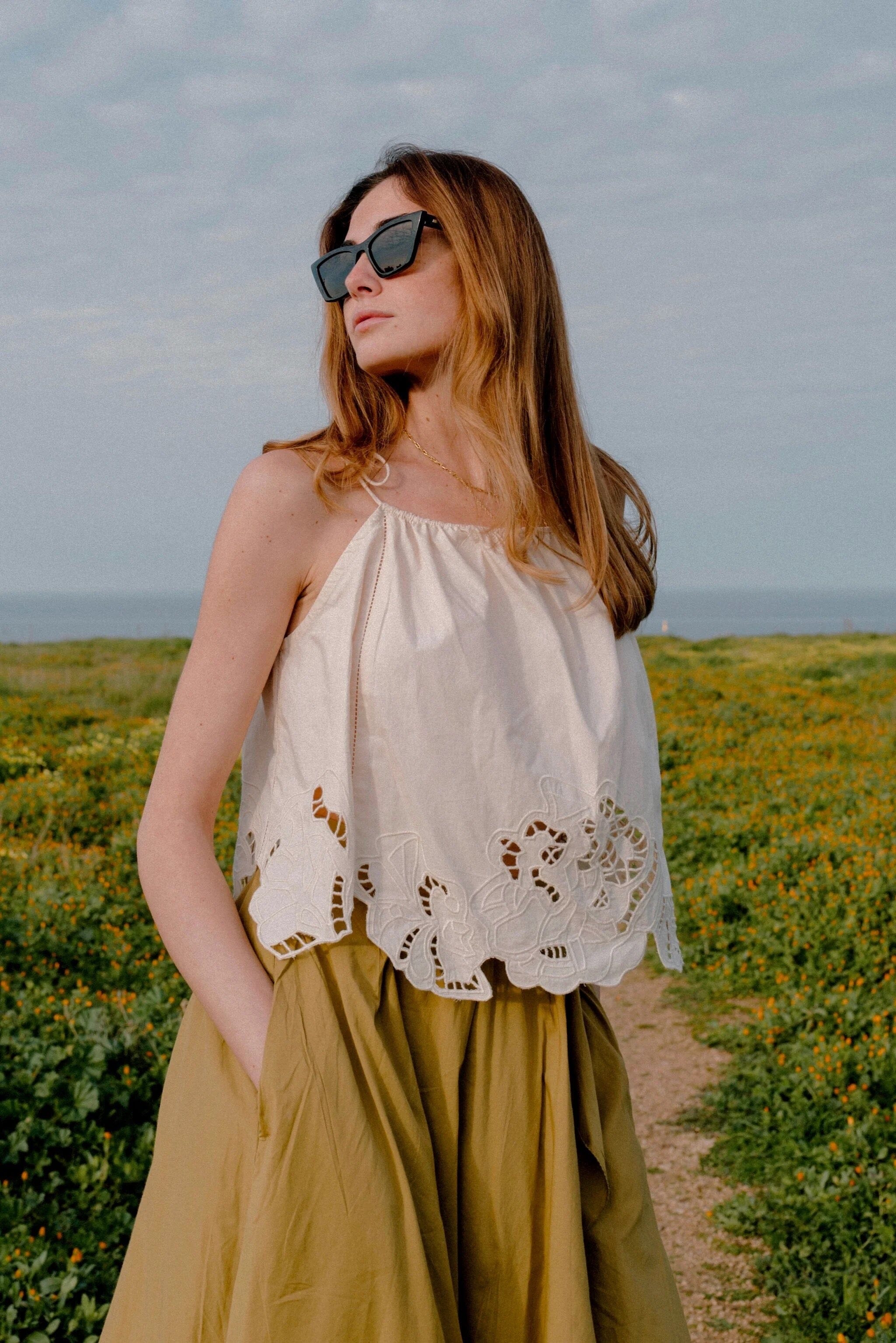 Mirth | Goa Cutwork Tank in Parchment - SHOP YUCCA Tank Top MIRTH - YUCCA 
