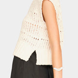 Marin Ladderstitch Knit Vest, Cream
