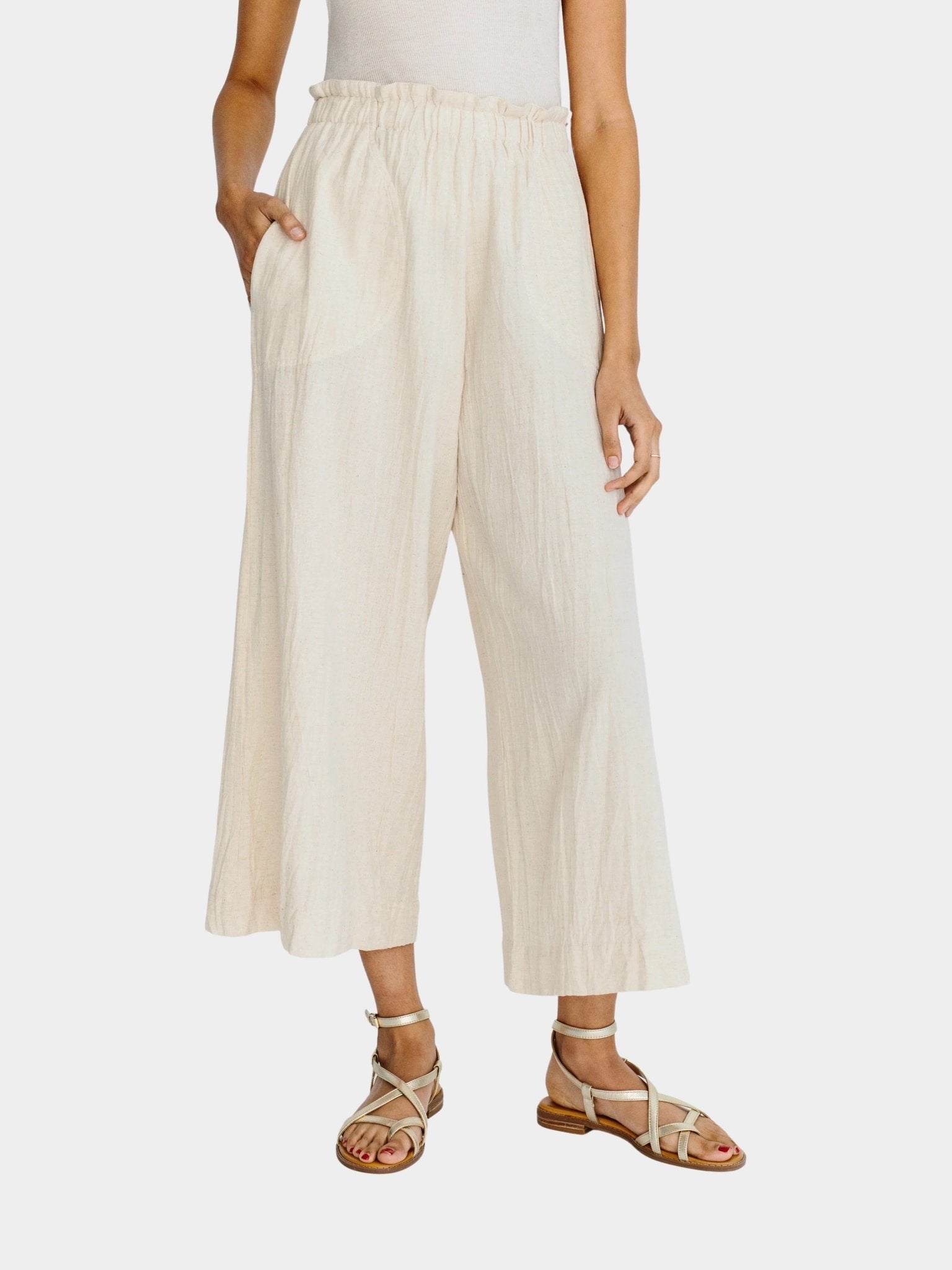 Mirth | Mirth Pant In Oatmeal - SHOP YUCCA Pants MIRTH - YUCCA, Women’s clothing store Denver, women’s Japanese clothing website, clothing boutiques near me, women’s elevated trousers.