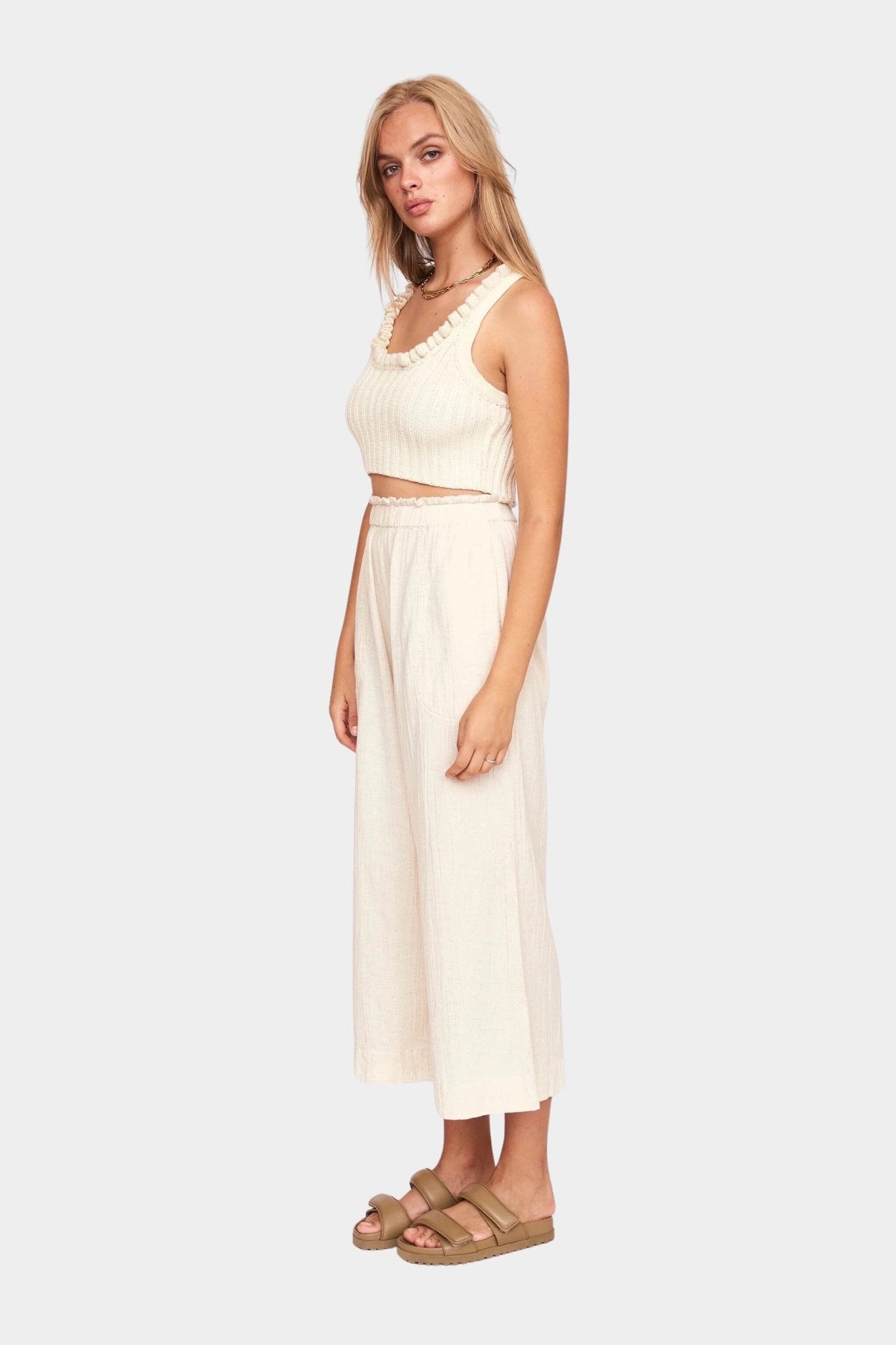 Mirth | Mirth Pant In Oatmeal - SHOP YUCCA Pants MIRTH - YUCCA, Women’s clothing store Denver, women’s Japanese clothing website, clothing boutiques near me, women’s elevated trousers.