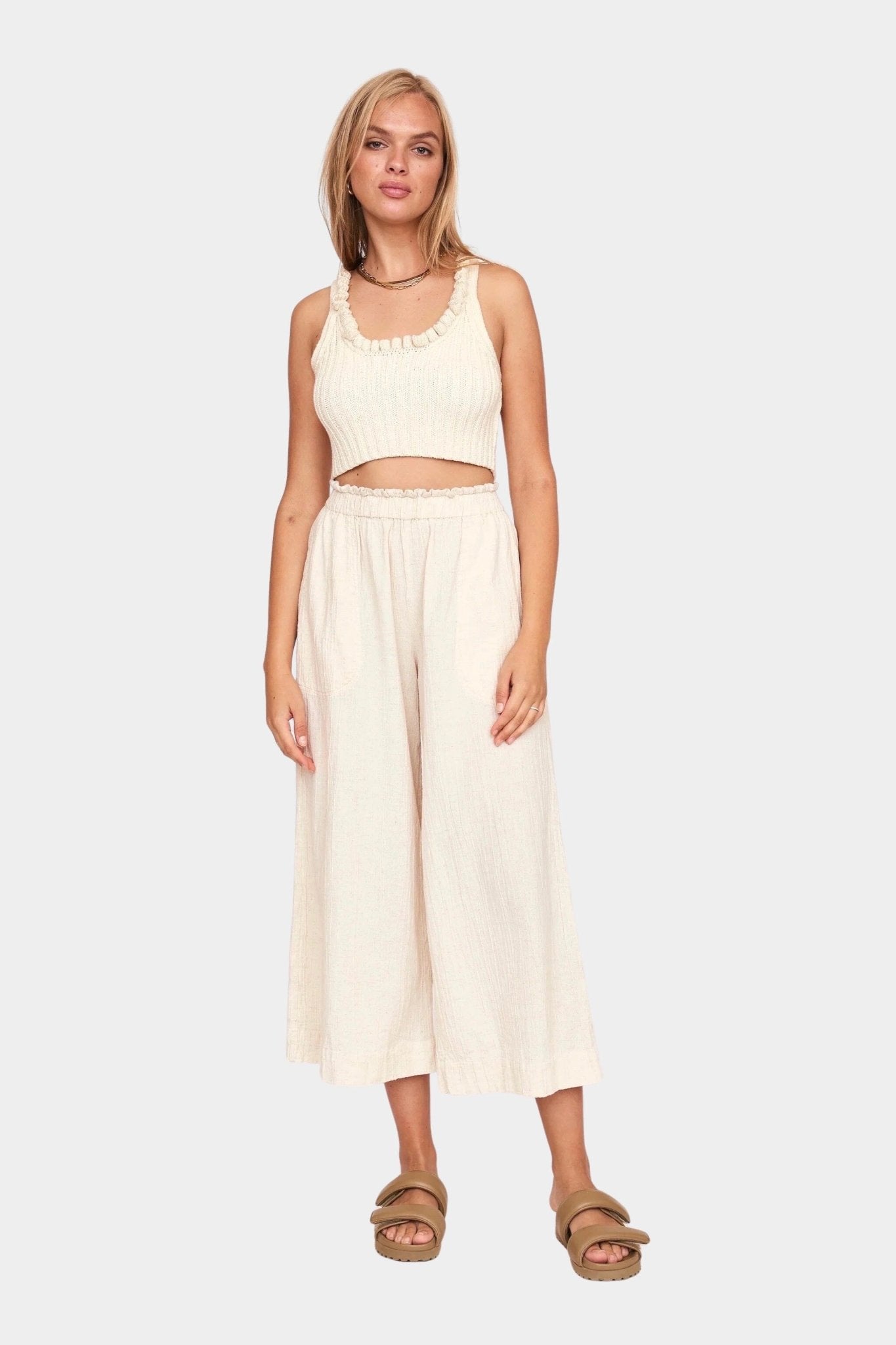 Mirth | Mirth Pant In Oatmeal - SHOP YUCCA Pants MIRTH - YUCCA, Women’s clothing store Denver, women’s Japanese clothing website, clothing boutiques near me, women’s elevated trousers.