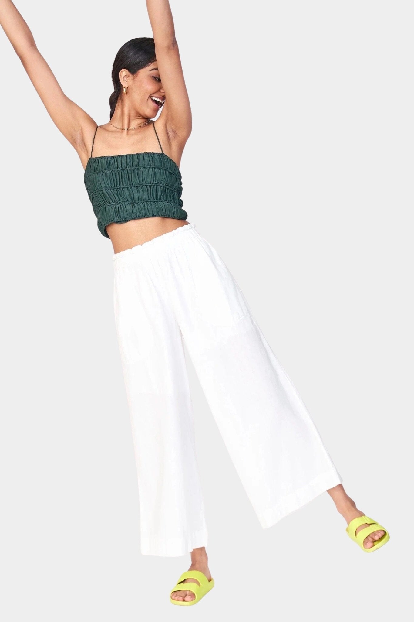 Mirth | Mirth Pant In White - SHOP YUCCA Pants MIRTH - YUCCA, Women’s clothing store Denver, women’s Japanese clothing website, clothing boutiques near me, women’s elevated trousers.