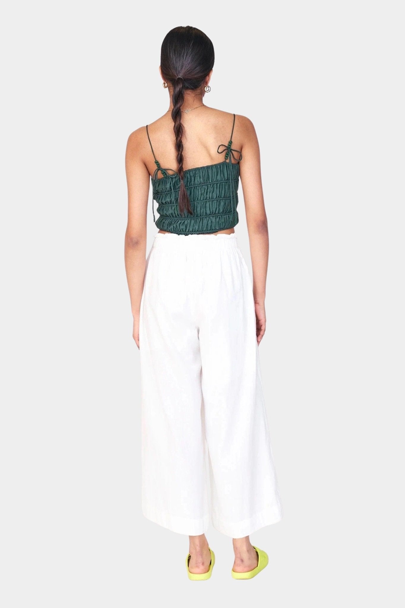 Mirth | Mirth Pant In White - SHOP YUCCA Pants MIRTH - YUCCA, Women’s clothing store Denver, women’s Japanese clothing website, clothing boutiques near me, women’s elevated trousers.