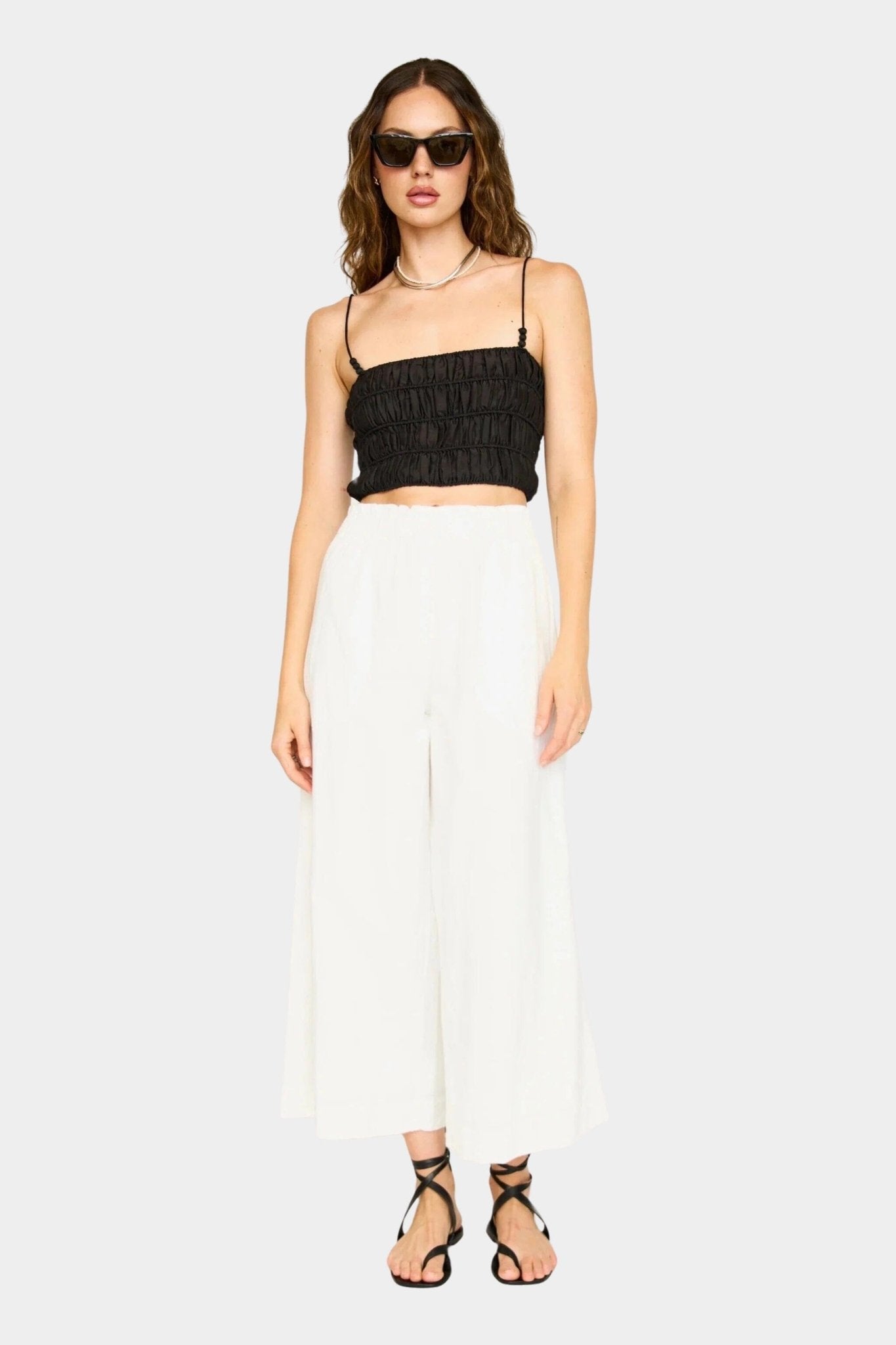 Mirth | Mirth Pant In White - SHOP YUCCA Pants MIRTH - YUCCA, Women’s clothing store Denver, women’s Japanese clothing website, clothing boutiques near me, women’s elevated trousers.