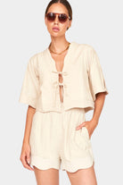 Mirth | Seychelles Top In Oat Fossil - SHOP YUCCA Shirts & Tops MIRTH - YUCCA 
