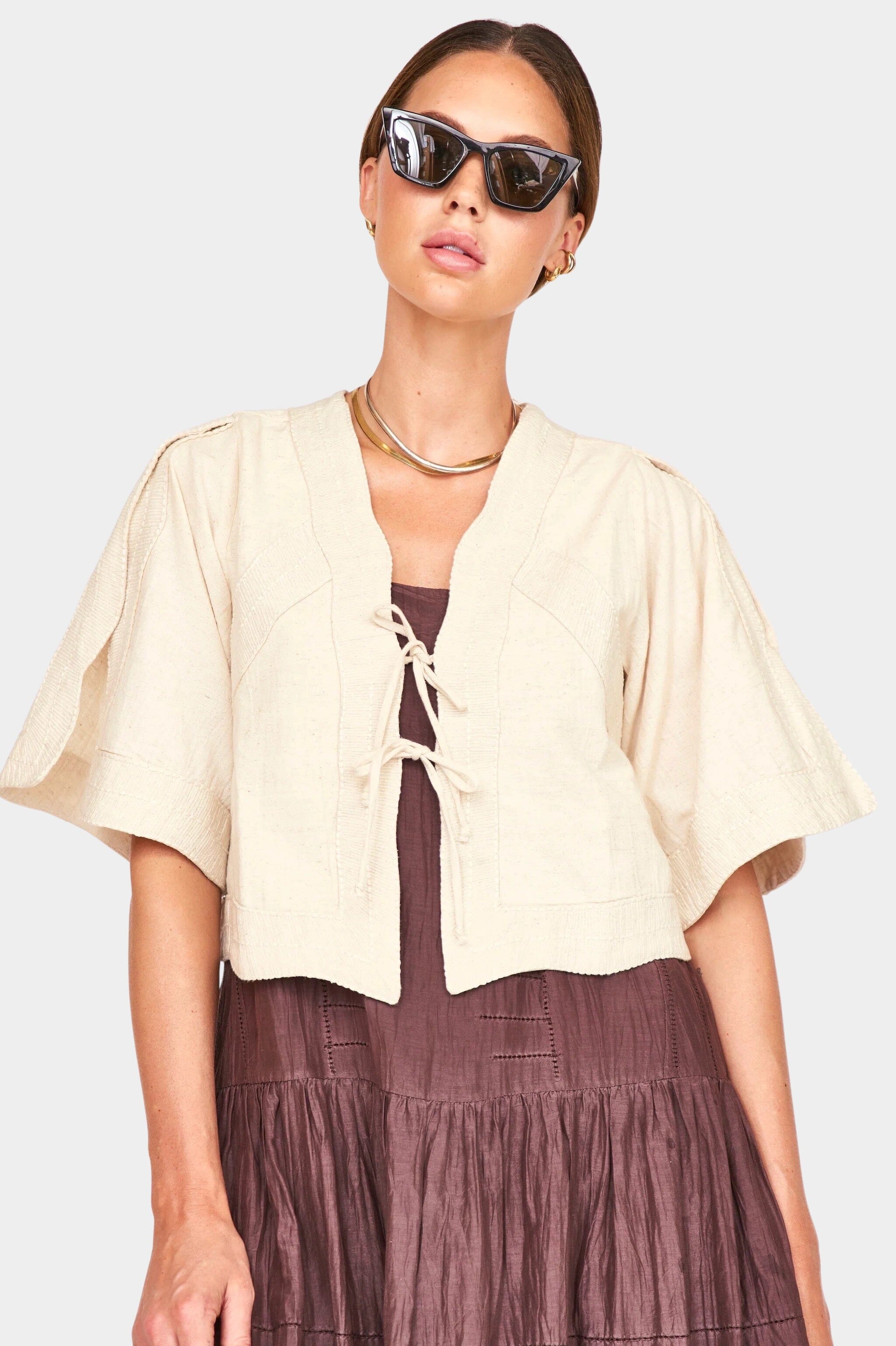 Mirth | Seychelles Top In Oat Fossil - SHOP YUCCA Shirts & Tops MIRTH - YUCCA 