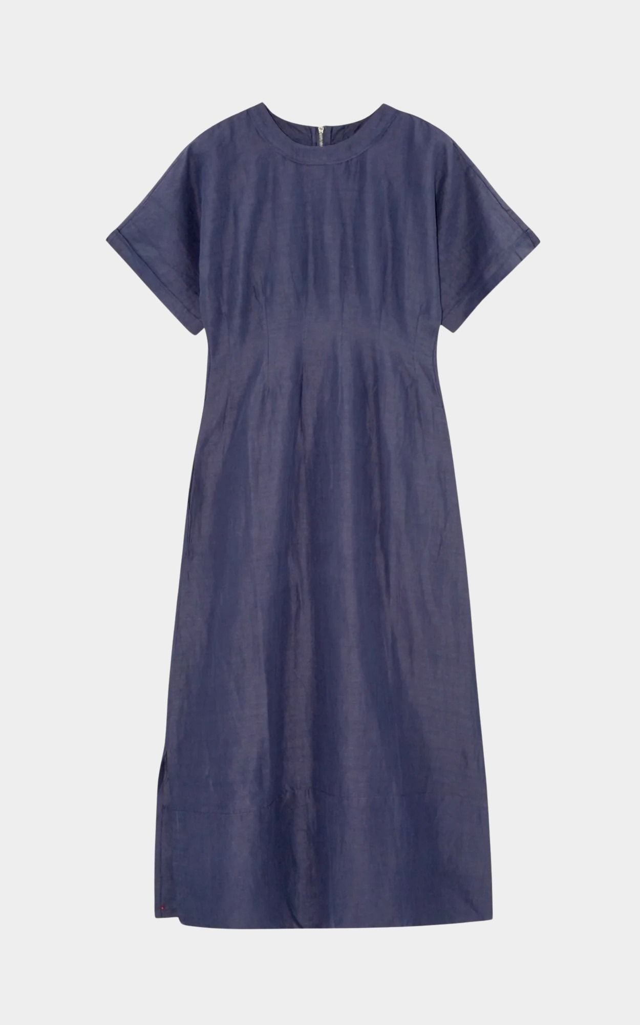 cotton midi dress full length front clean silhouette minimal style shop yucca denver