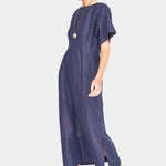 cotton midi dress angled view relaxed drape everyday wear shop yucca denver