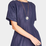 cotton midi dress neckline detail short sleeve breathable fabric shop yucca denver