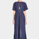 cotton midi dress with pockets front view relaxed silhouette shop yucca denver