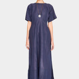 cotton midi dress with pockets front view relaxed silhouette shop yucca denver