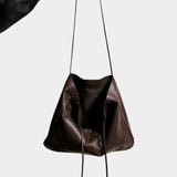 Narrow Oval Relaxed Tote, Cognac