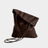 Modern Weaving Slim Elongated Tote in Cognac front view