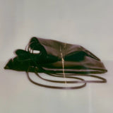 Modern Weaving Slim Lamb Sak Black side view showing slim profile and soft drape