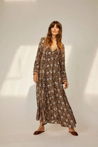 Natalie Martin | Fiore Maxi Dress In Vintage Flowers Sepia - SHOP YUCCA Dresses NATALIE MARTIN - YUCCA 