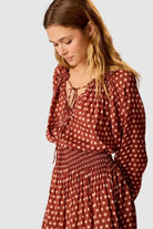 Natalie Martin | Ashley Top In Polkadot Cappuccino - SHOP YUCCA Shirts & Tops NATALIE MARTIN - YUCCA 