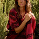 Natalie Martin - Bella Skirt - Ament Snake Oxblood - Skirts - YUCCA, women’s elevated skirts, clothing boutiques near me.
