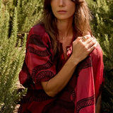 Natalie Martin - Bella Skirt - Ament Snake Oxblood - Skirts - YUCCA, women’s elevated skirts, clothing boutiques near me.