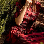 Natalie Martin - Bella Skirt - Ament Snake Oxblood - Skirts - YUCCA, women’s elevated skirts, clothing boutiques near me.