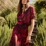 Natalie Martin - Bella Skirt - Ament Snake Oxblood - Skirts - YUCCA, women’s elevated skirts, clothing boutiques near me.