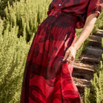 Natalie Martin - Bella Skirt - Ament Snake Oxblood - Skirts - YUCCA, women’s elevated skirts, clothing boutiques near me.