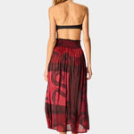 Natalie Martin - Bella Skirt - Ament Snake Oxblood - Skirts - YUCCA, women’s elevated skirts, clothing boutiques near me.