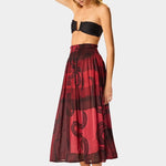 Natalie Martin - Bella Skirt - Ament Snake Oxblood - Skirts - YUCCA, women’s elevated skirts, clothing boutiques near me.