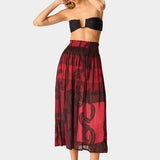 Natalie Martin - Bella Skirt - Ament Snake Oxblood - Skirts - YUCCA, women’s elevated skirts, clothing boutiques near me.