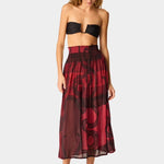 Natalie Martin - Bella Skirt - Ament Snake Oxblood - Skirts - YUCCA, women’s elevated skirts, clothing boutiques near me.
