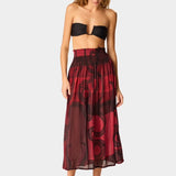 Natalie Martin - Bella Skirt - Ament Snake Oxblood - Skirts - YUCCA, women’s elevated skirts, clothing boutiques near me.